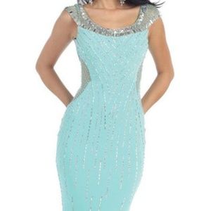 Beaded formal prom mermaid dress Sz 6 NWT